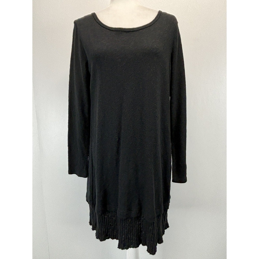 Chalet Et Ceci Black Dress Womens S  Lagenlook Long Sleeve Shift Comfort Boho US